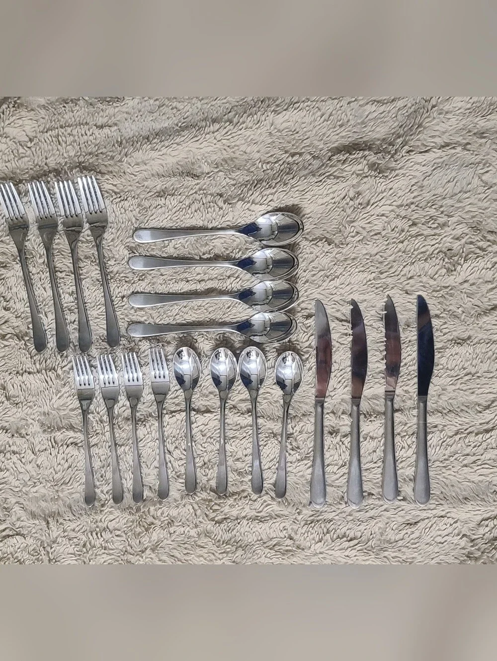 Mikasa 20 Piece Brynley Satin Silver Forged Stainless Steel Flatware Set